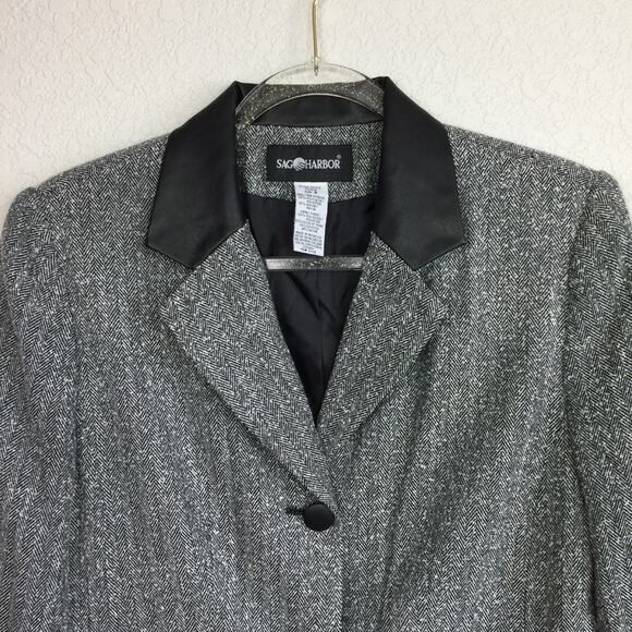 • SAG HARBOR • Vintage Tweed Blazer Sz 8 - Picture 2 of 8
